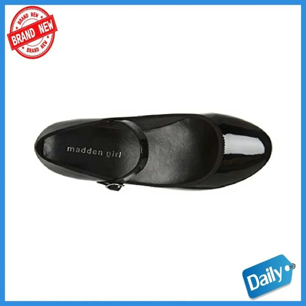 Glossy PU Ballet Flats with Adjustable Buckle Closure, Size Available